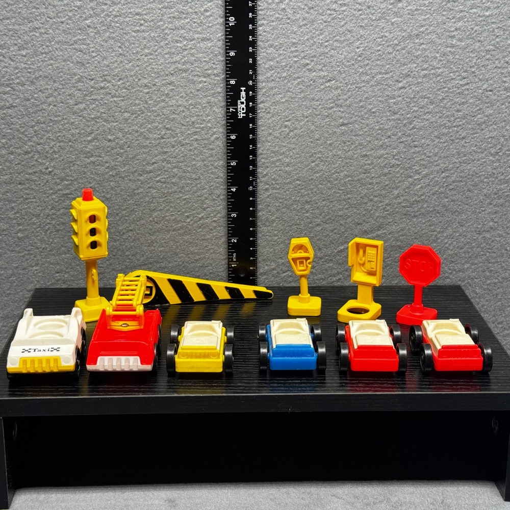 Fisher-Price Little People Vintage 1980s Vehicle & Accessory Lot Fire Truck Taxi - Picture 13 of 16